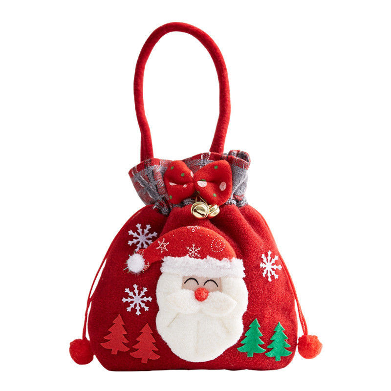 Sac de poupée en 3D avec poignée de Père Noël OEM/ODM Acceptable Sac de bonbons de Noël
