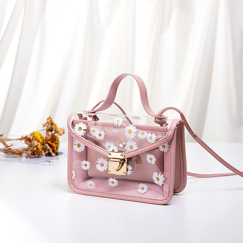 Petit Daisy PVC été Coréen Modèles transparents Jelly Téléphone portable personnalisé Tote Bag