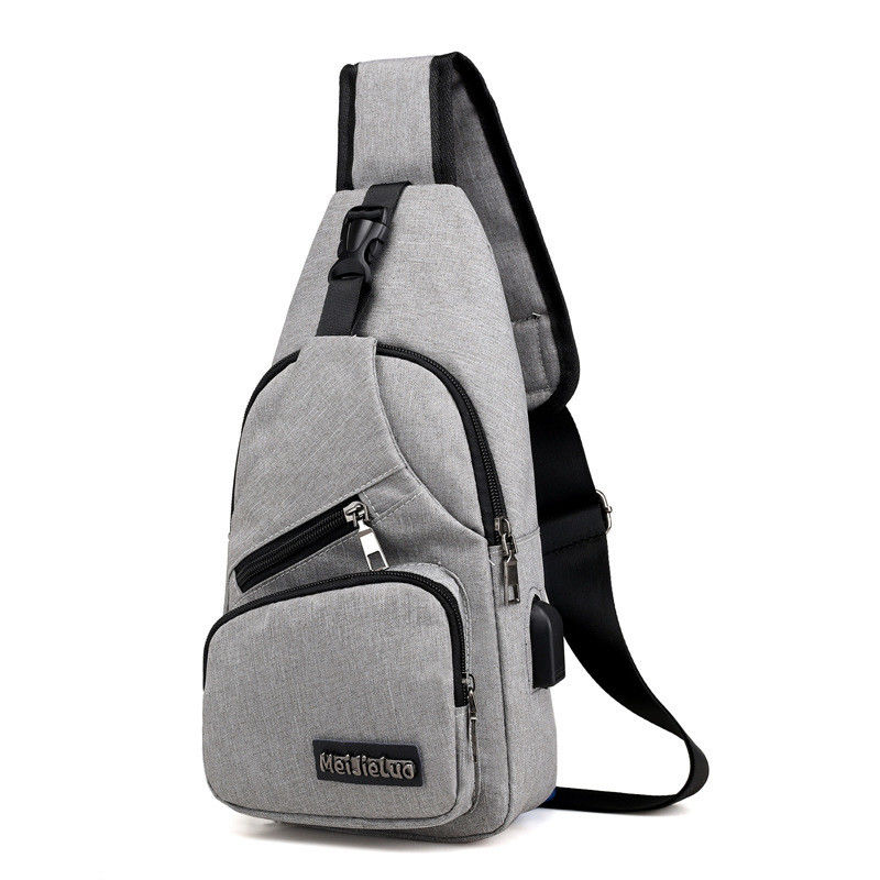 Fermeture à fermeture à glissière, charge USB, sac à dos anti-vol pour hommes en court voyage