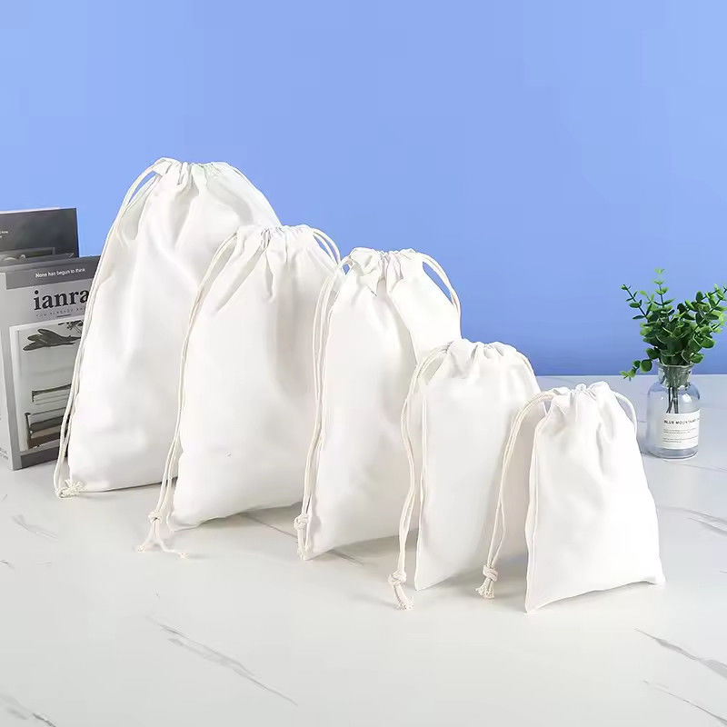 Coton biologique mousseline double magasinage toile de tirage de la corde sac poussière sac pour le sac à main chaussure Logo personnalisé