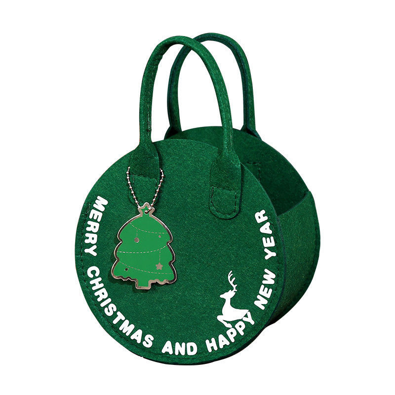 Sac de Noël en feutre à la mode Sac de magasinage du Père Noël rouge avec conception de sac-cadeau rond