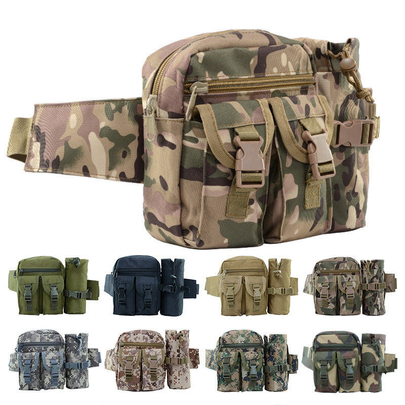 Couleur personnalisée Hommes Camo Tactique Fanny Pack Utilitaire Sac de taille avec bouteille d'eau