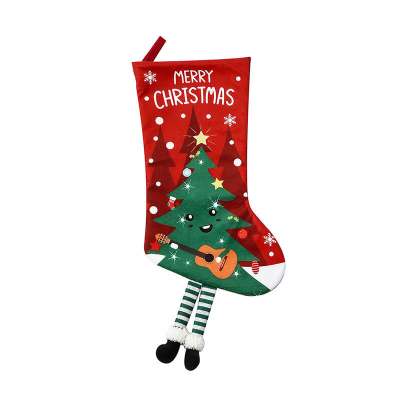 Type de fermeture ouverte Décoration de chaussette de Noël sac cadeau homme de neige pour pendentif cheminée