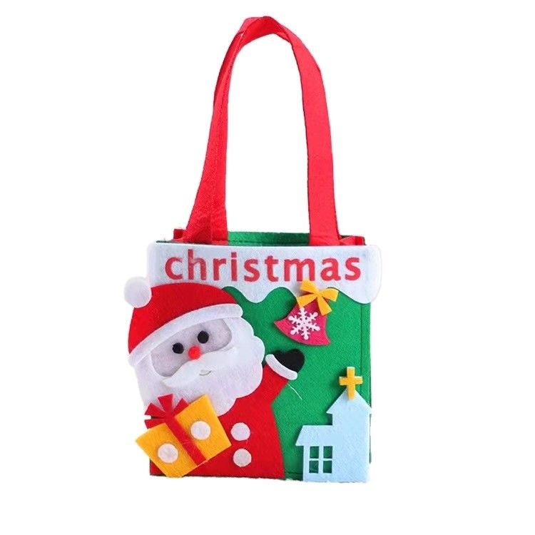 Sac de Noël de couleur personnalisé avec le Père Noël en feutre fait main Homme de neige Design renne