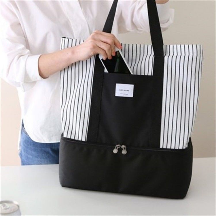 Sac en maille transparente pour femme Conservation de la chaleur à deux couches
