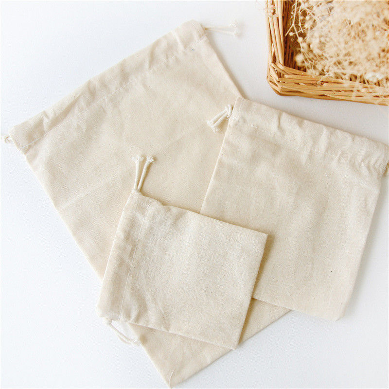 OEM/ODM Accepté Logo personnalisé imprimé Sac à cordes en lin de coton pour cadeau écologique