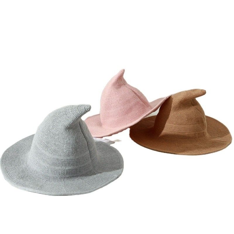 2023 Halloween Party Chapeau de sorcière Unisexe Chapeau à tricot en laine pour un style à la mode et polyvalent