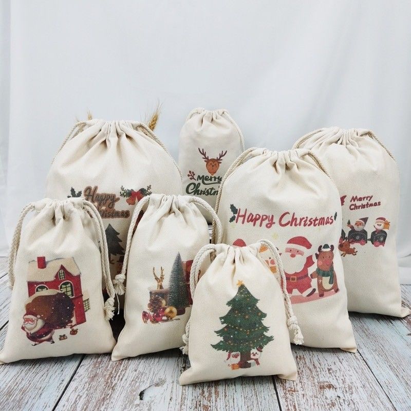 Sacs blancs de père Noël pour décoration de cadeaux de taille moyenne 30-50 cm Acceptable OEM/ODM
