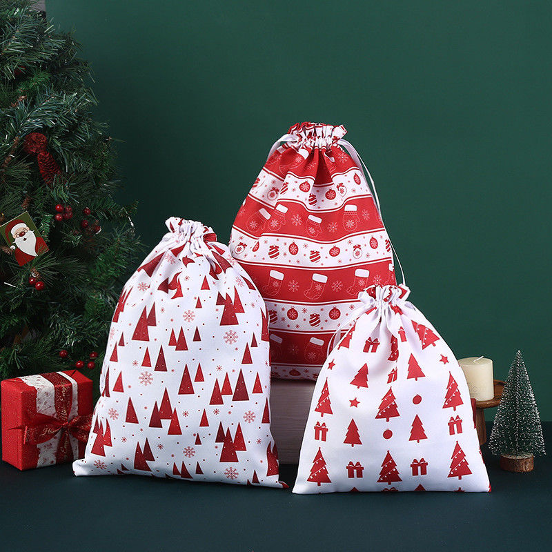 Le modèle de la lettre type des sacs à cordes de grande taille sac de Noël sac de coton sac de Noël sac cadeau