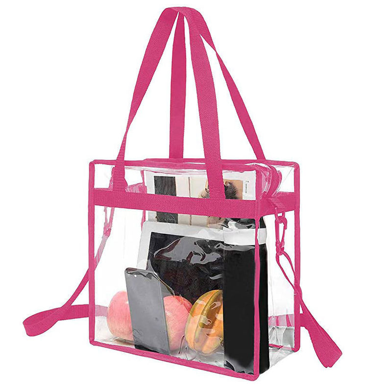 Aucune décoration Sac en PVC transparent avec fermeture à fermeture à glissière et sangle réglable