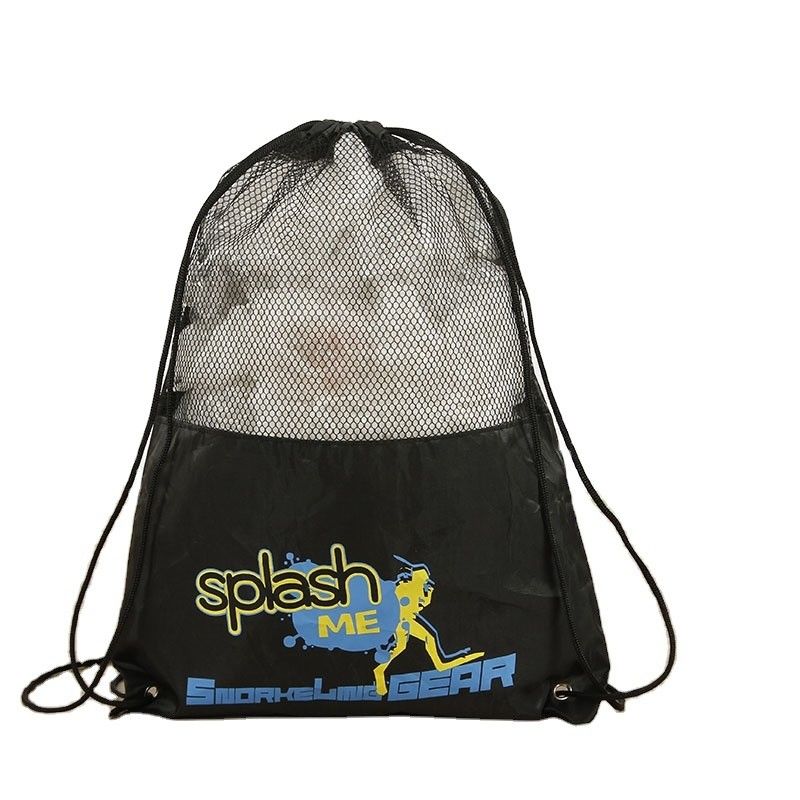Polyester en maille sac cadeau à cordes en nylon polyester recyclé pour sacs de sport réutilisables