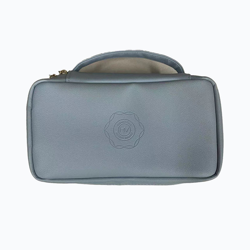 Sac de maquillage en cuir imperméable à l'eau Sac de toilettes en cuir à la mode Sac intérieur portable plat Sac cosmétique sur mesure pour femmes