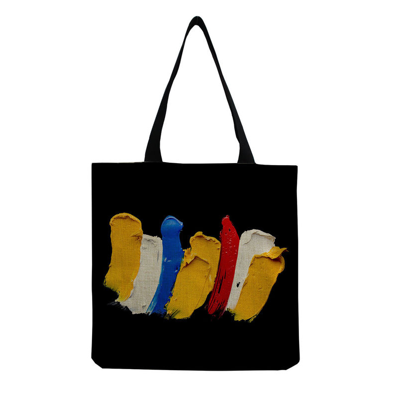 Sac de plage de taille moyenne Sac en coton toile de lin réutilisable pour femmes Logo personnalisé