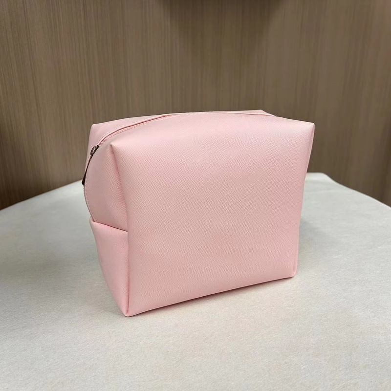 Imprimer le motif PU imperméable à l'eau Ziplock sac cosmétique sac de maquillage en couleur rose personnalisée bonbons