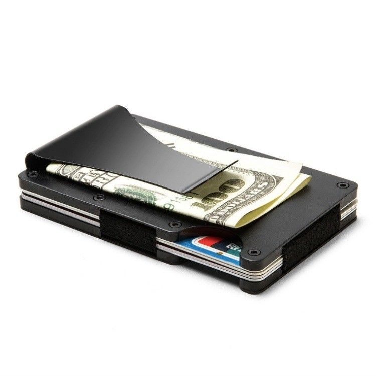 Portefeuille de carte en aluminium à blocage RFID réutilisable/portefeuille slim pour hommes en métal intelligent/portefeuille en aluminium minimaliste