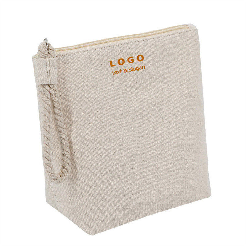 OEM/ODM Acceptable Sac de maquillage en coton Calico avec fermeture à glissière pour les voyages naturels recyclés