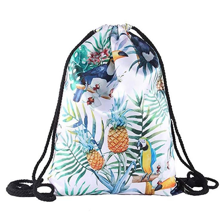 Acceptable OEM/ODM Petit sac à cordes plié en nylon polyester pour gym et voyage
