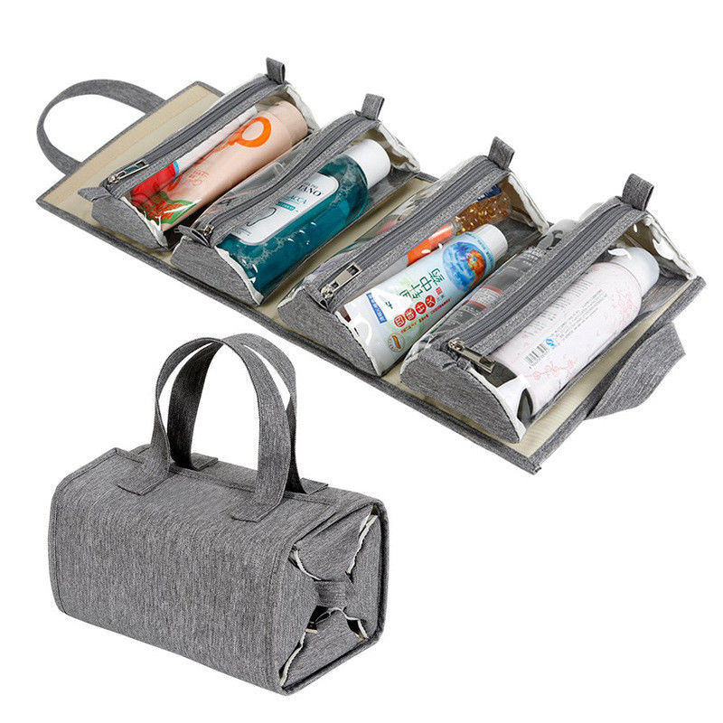 Fermeture à fermeture à glissière suspendu sac de maquillage à rouleaux de voyage toilettes kit organisateur pour femmes