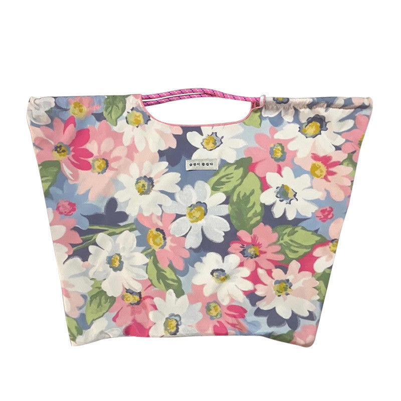 La couverture en polyester dans un sac en toile de plage floral de grande capacité