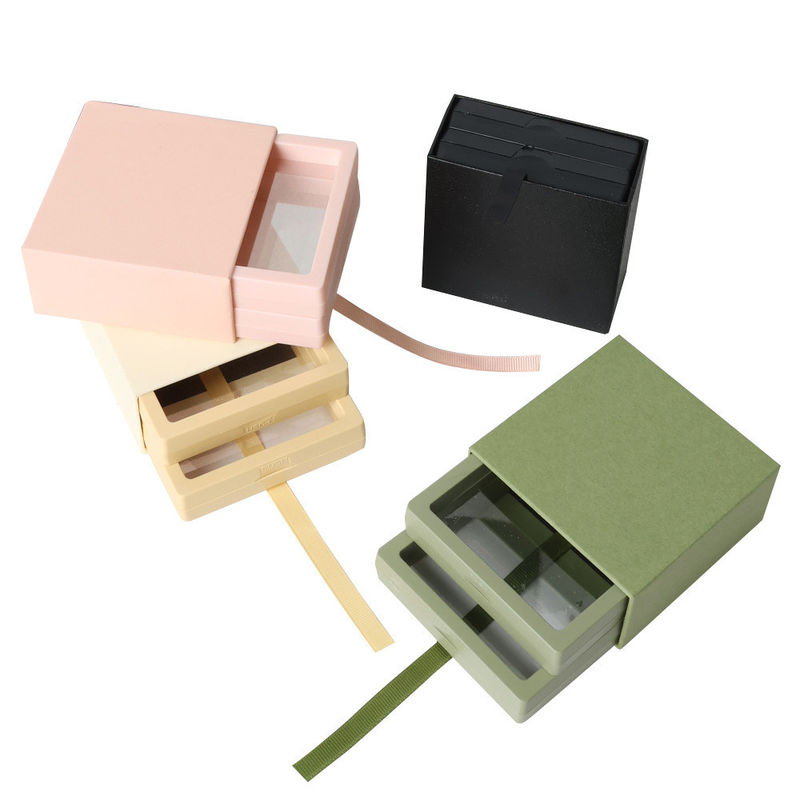 Boîte à bijoux personnalisée Boîtes d'emballage avec film PE transparent à l'intérieur Boîte cadeau en carton en papier mat