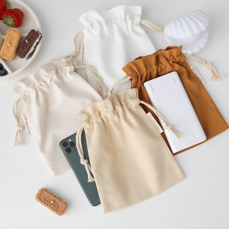 Sac à cordes en coton durable naturel écologique de couleur personnalisée et coton biologique