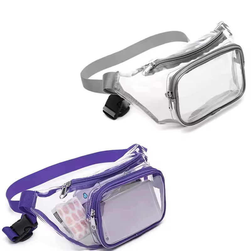 Confectionné sur mesure en PVC résistant à l'eau en extérieur Pack Fanny clair OEM / ODM Parfait pour les hommes et les femmes en déplacement