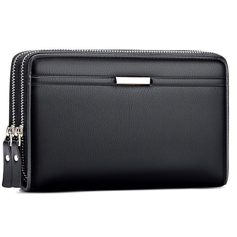 Poche avant pour homme en cuir authentique portefeuille personnalisé portefeuille de logo mince porte-cartes de blocage RFID