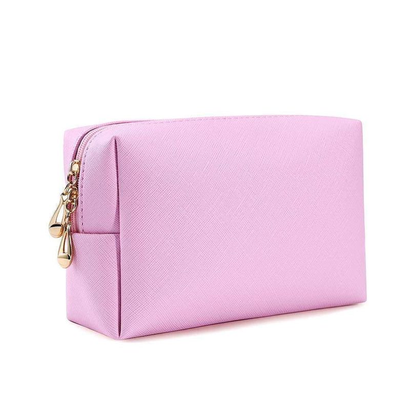 Sac cosmétique de maquillage non tissé Fermeture à glissière durable Sacoche lavable Eco Friendly Pink OEM/ODM
