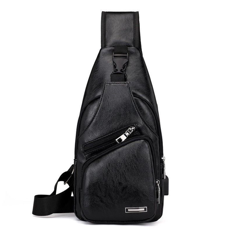Unisexe sac à poitrine en cuir en PU pour homme sac messager de couleur personnalisé