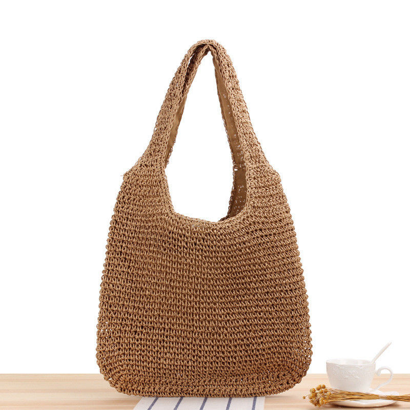 Sac à main en paille tissé à une épaule pour les femmes voyageant et sortant sur la plage