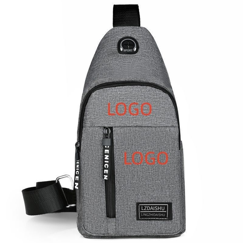Logo personnalisé Sac à poitrine pour hommes pour les sports de plein air Sac à épaule unique de couleur solide