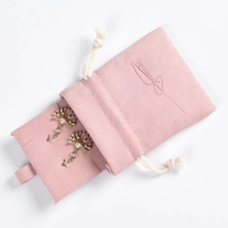 Logo personnalisé Boucles d'oreilles à petits dés Bracelets Colliers Poussière de velours Sac d'emballage en cadeau