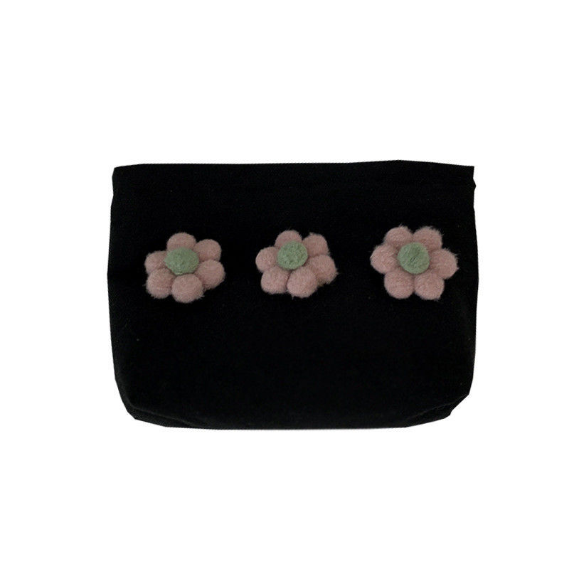 Petit sac de maquillage cosmétique à fermeture à glissière en coton avec logo pour couleur personnalisée