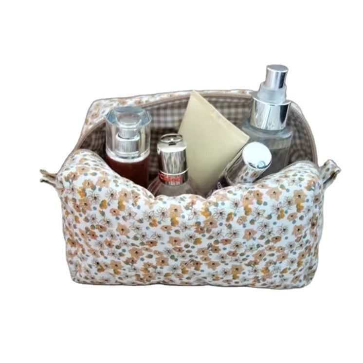 Fermeture à fermeture à glissière Sac cosmétique floral pour toilettes Voyage Logo personnalisé Design d'été