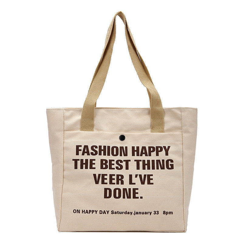 Mode ouverte ou fermée Style d'impression personnalisé Tissu de magasinage Sac à main en coton