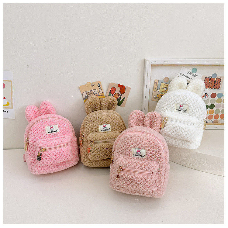 Mini sac à dos en velours à fermeture éclair