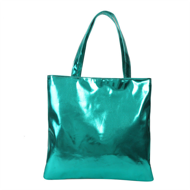 Sac à main doux, simple, de couleur solide, brillant, en cuir pour une fille mignonne.