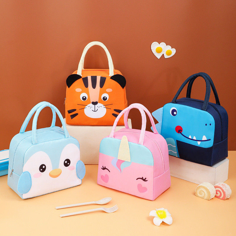 Cute style dessin animé livraison de nourriture thermique sac de refroidisseur isolé pour les enfants couleur personnalisée