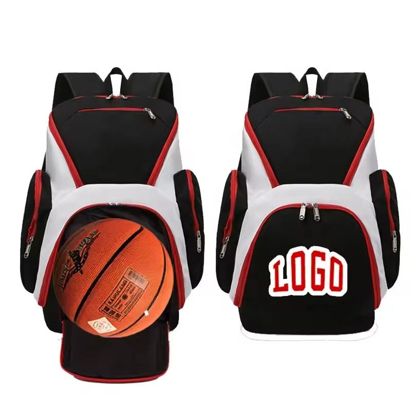 Sac à dos de basket-ball pour équipes Sac de sport pour hommes avec motif de lettre et fermeture à fermeture à glissière