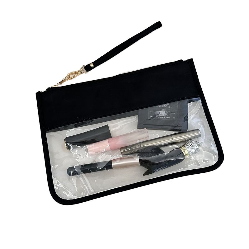 Sacoche de maquillage de couleur claire personnalisée pour organiser les articles cosmétiques et personnels en vrac