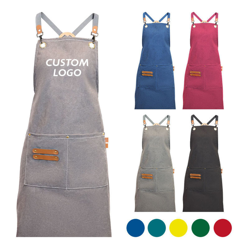Logo personnalisé tablier en coton pour cuisinier en gros achat de fournitures