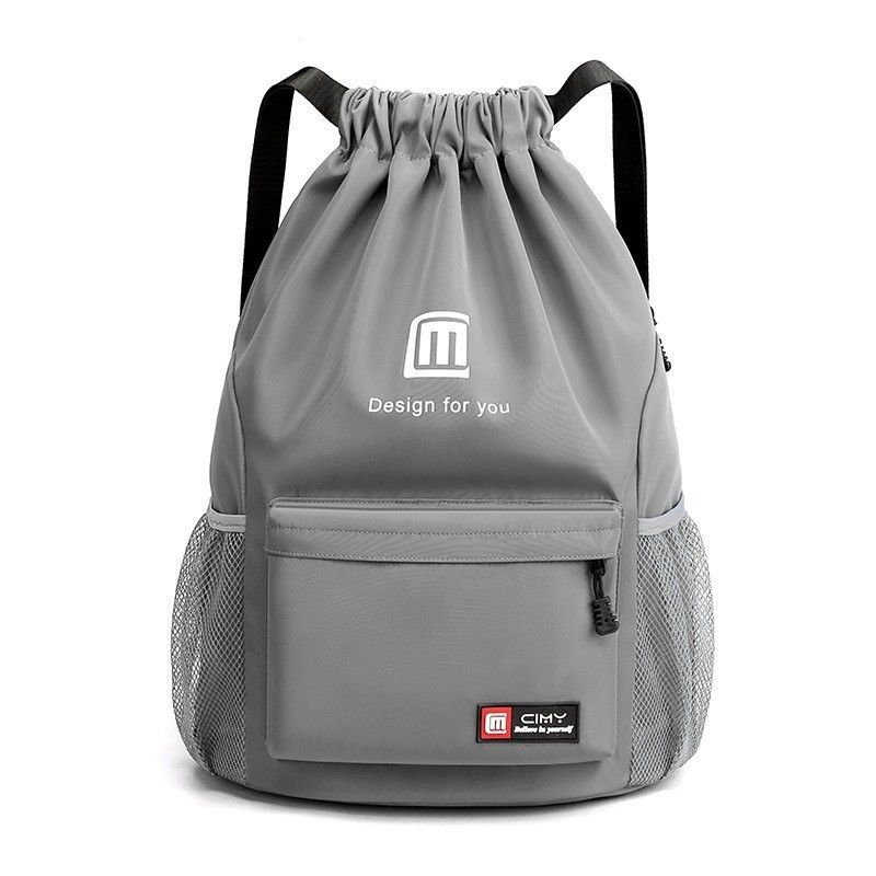Matériau principal Sac à dos en toile à corde de dessin Sac de gym léger pour le sport Logo de basket-ball