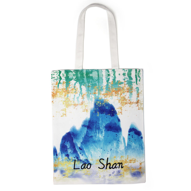 Logo personnalisé accepté sac à main en coton recyclable toile de coton grande taille avec poche fermeture éclair