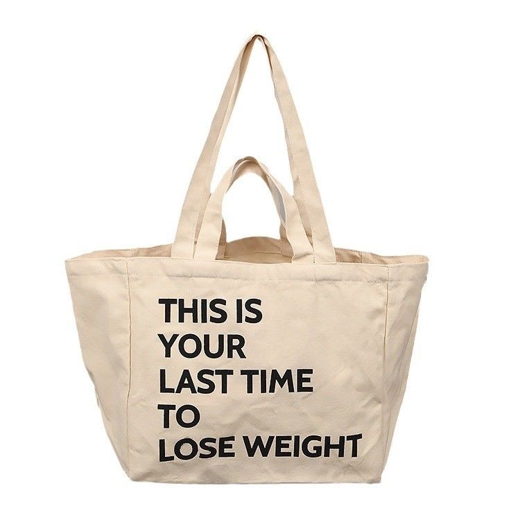 Sac de shopping en toile de grande capacité avec motif de dessin animé et fermeture à glissière