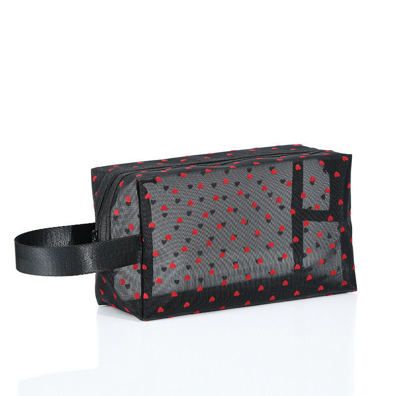Sac cosmétique Love Mesh Grande capacité et logo personnalisé pour un accès sans effort aux cosmétiques