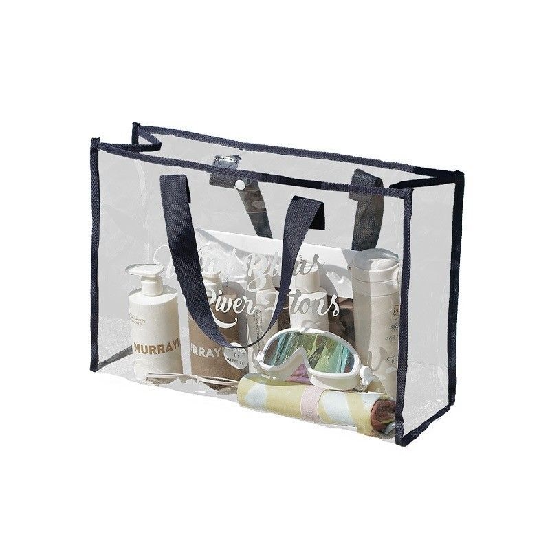 Gamme de coton épais personnalisé sac à dos en PVC rose transparent pour les achats à la mode