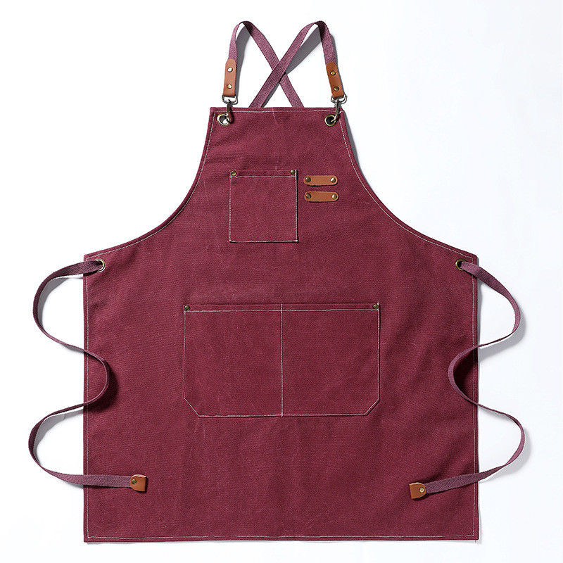 Tablier unisexe pour le travail de cuisine et de restauration Logo personnalisé Plain Noir Tablier de serveur