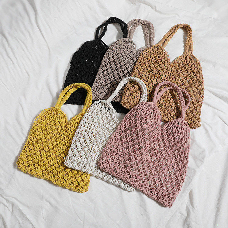 Matériau de revêtement en polyester 2024 Gros sac à main à crochet pour femmes