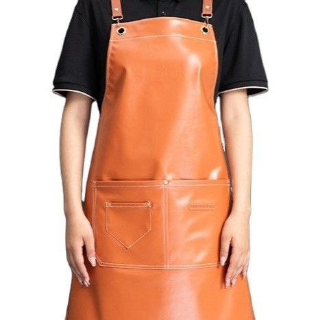 Logo personnalisé cuir imperméable à l'eau tablier de cuisinier pour café restaurants travail cuisine type d'article