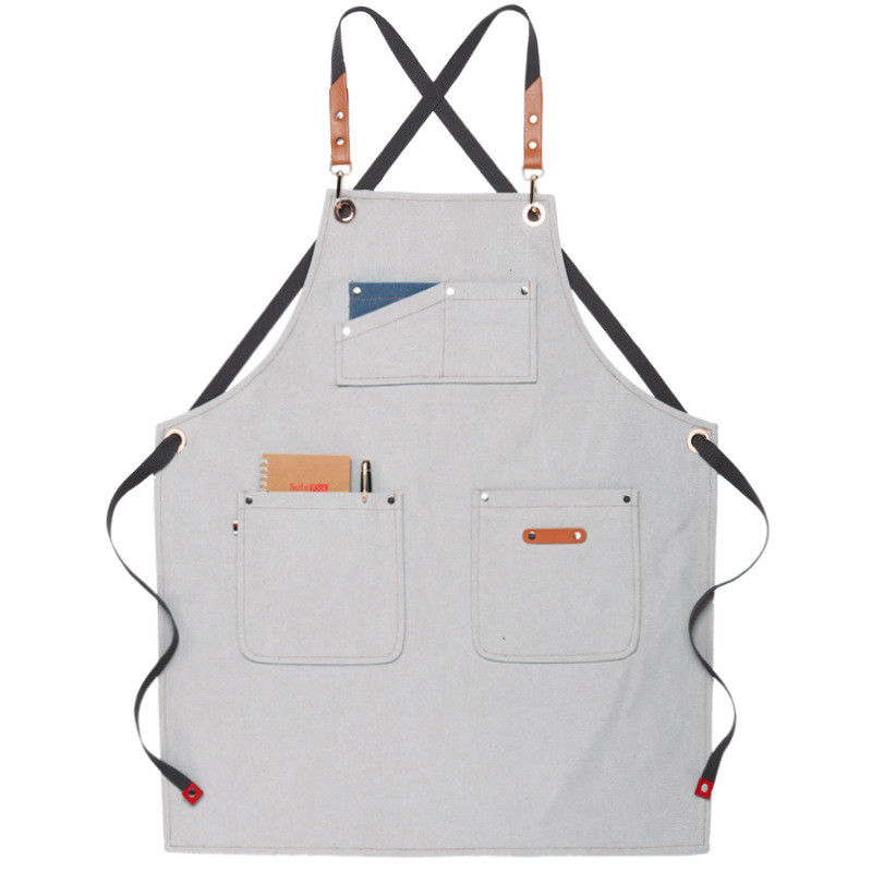 Apertis de toile de cuisine en coton avec poche pour logo personnalisé imprimé maison restaurant bar